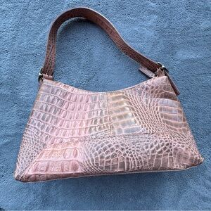 Wilsons Italian Leather Chic Pink Crocodile Pattern Shoulder Bag